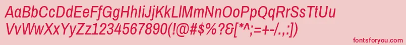 ArchivonarrowItalic Font – Red Fonts on Pink Background