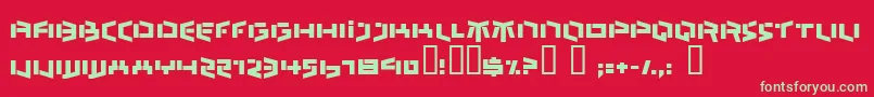 フォントBedlamRemix – 赤い背景に緑の文字