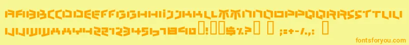 BedlamRemix Font – Orange Fonts on Yellow Background