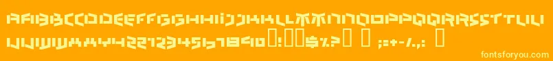Czcionka BedlamRemix – żółte czcionki na pomarańczowym tle