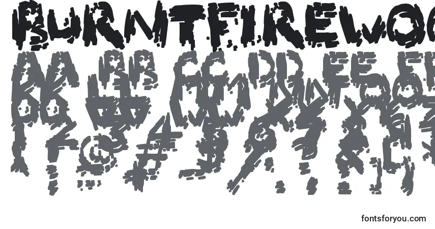 A fonte BurntFirewood – alfabeto, números, caracteres especiais