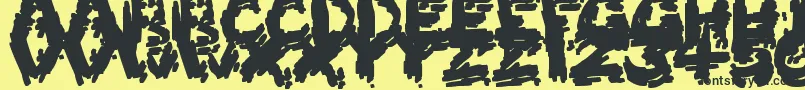 BurntFirewood Font – Black Fonts on Yellow Background