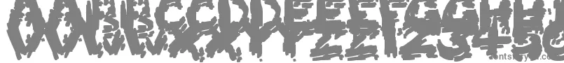 フォントBurntFirewood – 白い背景に灰色の文字