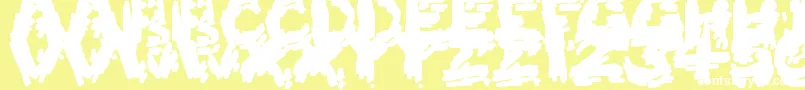 BurntFirewood Font – White Fonts on Yellow Background
