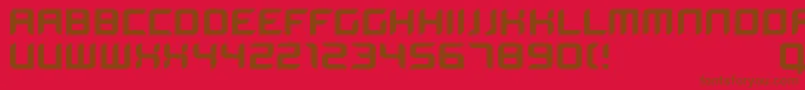 Bloodwax-Schriftart – Braune Schriften auf rotem Hintergrund