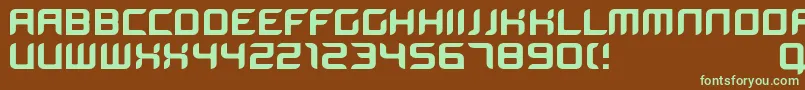 フォントBloodwax – 緑色の文字が茶色の背景にあります。