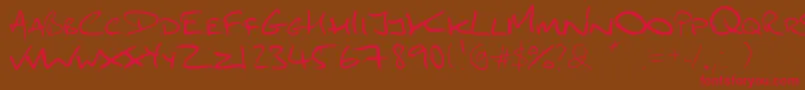 Mydai1 Font – Red Fonts on Brown Background