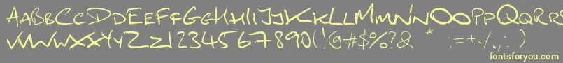 Шрифт Mydai1 – жёлтые шрифты на сером фоне