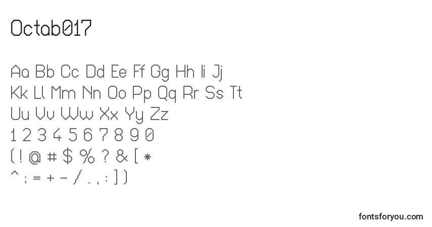 Schriftart Octab017 – Alphabet, Zahlen, spezielle Symbole