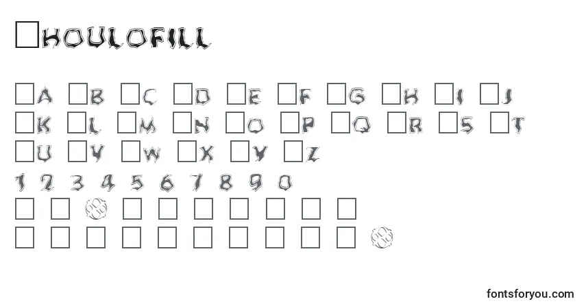 Schriftart Ghoulofill – Alphabet, Zahlen, spezielle Symbole