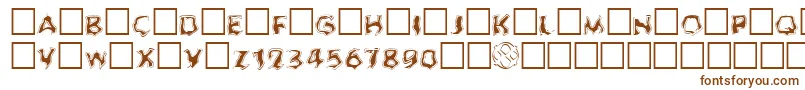 Ghoulofill-fontti – ruskeat fontit valkoisella taustalla