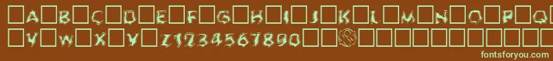 Ghoulofill-fontti – vihreät fontit ruskealla taustalla