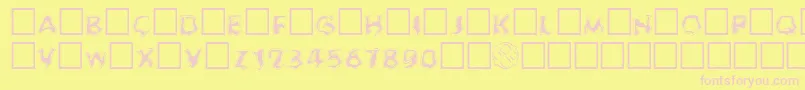 Ghoulofill-fontti – vaaleanpunaiset fontit keltaisella taustalla
