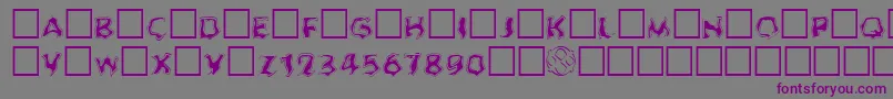 Ghoulofill-fontti – violetit fontit harmaalla taustalla