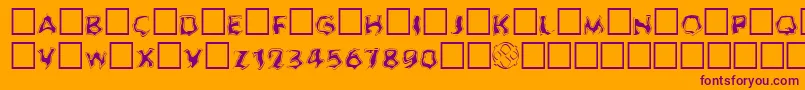フォントGhoulofill – オレンジの背景に紫のフォント