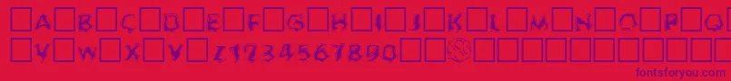 フォントGhoulofill – 赤い背景に紫のフォント