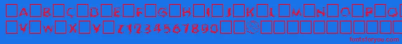 フォントGhoulofill – 赤い文字の青い背景