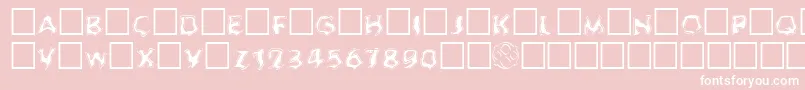 Ghoulofill-Schriftart – Weiße Schriften auf rosa Hintergrund