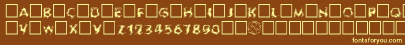 Ghoulofill-fontti – keltaiset fontit ruskealla taustalla