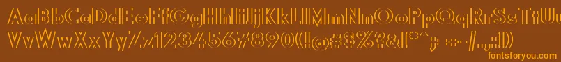 Diffikult Font – Orange Fonts on Brown Background