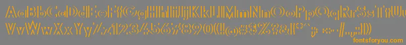 フォントDiffikult – オレンジの文字は灰色の背景にあります。