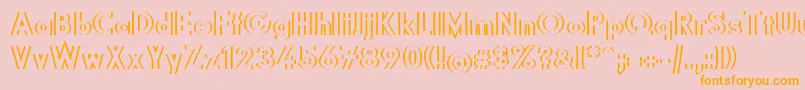 Diffikult-Schriftart – Orangefarbene Schriften auf rosa Hintergrund