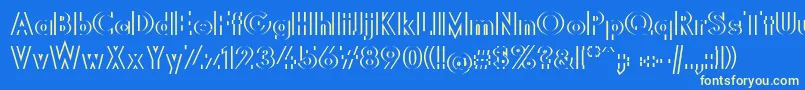 Diffikult Font – Yellow Fonts on Blue Background