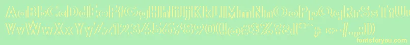 Diffikult Font – Yellow Fonts on Green Background