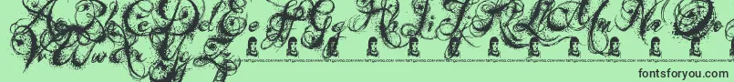 AngelsMessage Font – Black Fonts on Green Background