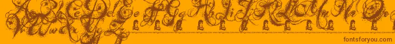 Lisätietoja AngelsMessage-fontista AngelsMessage-fontti – ruskeat fontit oranssilla taustalla