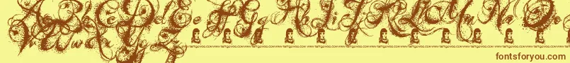 fuente AngelsMessage – Fuentes Marrones Sobre Fondo Amarillo