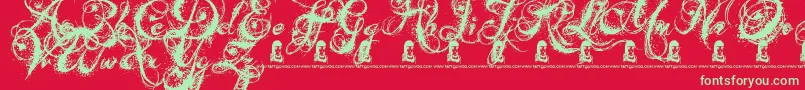 AngelsMessage-fontti – vihreät fontit punaisella taustalla