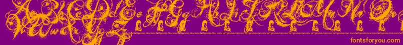 AngelsMessage Font – Orange Fonts on Purple Background
