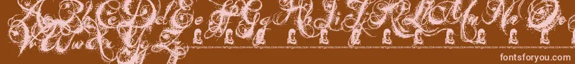 AngelsMessage Font – Pink Fonts on Brown Background