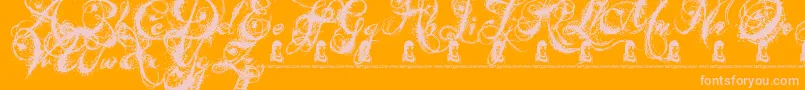 Czcionka AngelsMessage – różowe czcionki na pomarańczowym tle