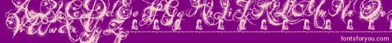 Fonte AngelsMessage – fontes rosa em um fundo violeta