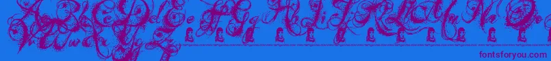 AngelsMessage Font – Purple Fonts on Blue Background