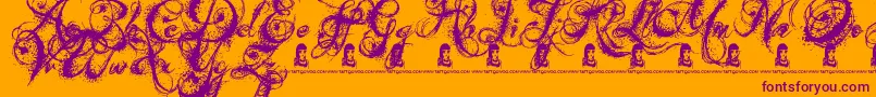 AngelsMessage Font – Purple Fonts on Orange Background