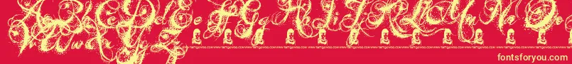 AngelsMessage Font – Yellow Fonts on Red Background