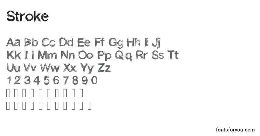Schriftart Stroke – Alphabet, Zahlen, spezielle Symbole