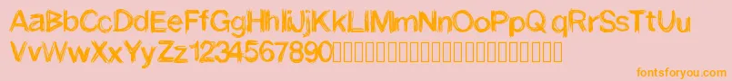 Stroke Font – Orange Fonts on Pink Background