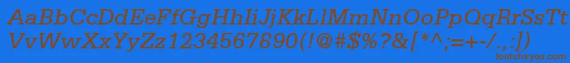 SerifaLt56Italic-fontti – ruskeat fontit sinisellä taustalla