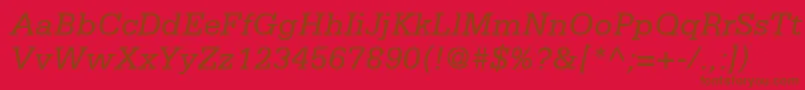 SerifaLt56Italic Font – Brown Fonts on Red Background