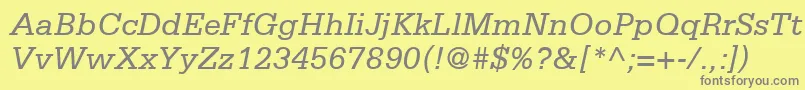 Czcionka SerifaLt56Italic – szare czcionki na żółtym tle