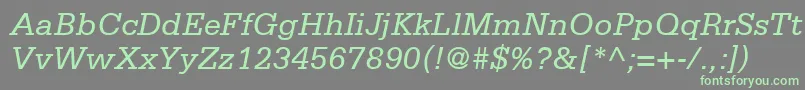SerifaLt56Italic Font – Green Fonts on Gray Background