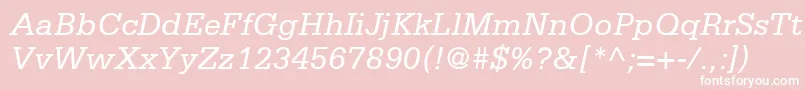 SerifaLt56Italic Font – White Fonts on Pink Background