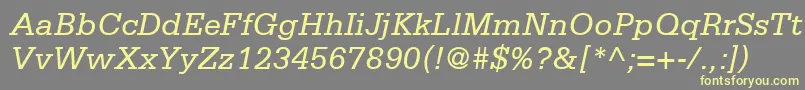SerifaLt56Italic Font – Yellow Fonts on Gray Background