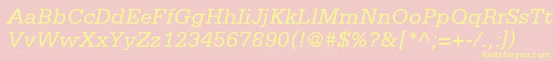 SerifaLt56Italic Font – Yellow Fonts on Pink Background