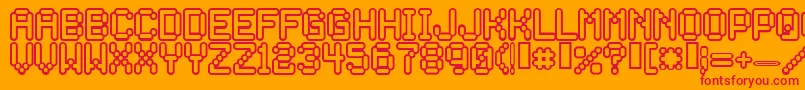 Rocketma Font – Red Fonts on Orange Background