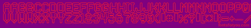 フォントRocketma – 紫の背景に赤い文字